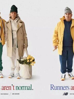 Aime Leon Dore × New Balance "runners aren't normal" 827 poster Yellow Navy ald